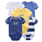 5 Pcs Boys/Girls Fashion Cartoon Short Sleeve Onesies