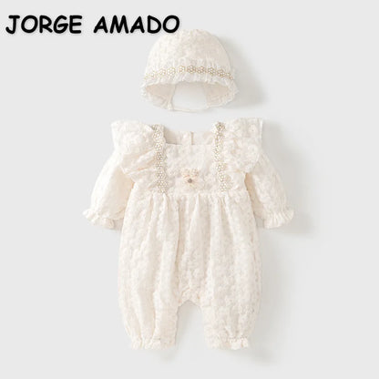 Girl Sweet Princess Rompers Floral Lace  Jumpsuit
