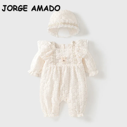 Girl Sweet Princess Rompers Floral Lace  Jumpsuit
