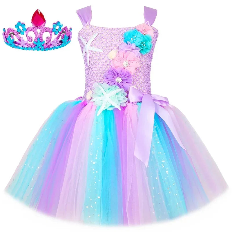 Princess Mermaid Tutu Dresses Costume for Kids