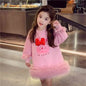 Girls' Casual Stylish Patchwork Tulle Hoodie Dresses