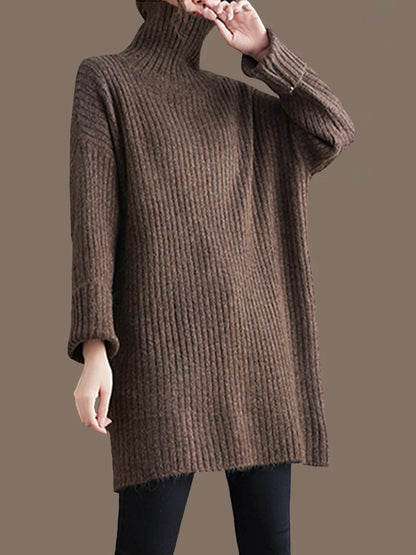 Womens Knitted Cashmere Sweater Long Loose Plus