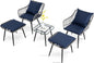 5 Piece Outdoor Wicker Small Conversation Bistro