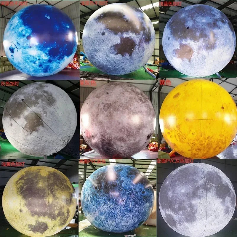 LED Giant Inflatable Moon PVC Sealed Planet