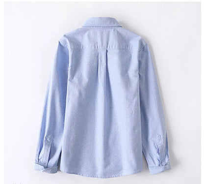 Cotton Solid Color Full-sleeved Boy's Shirts