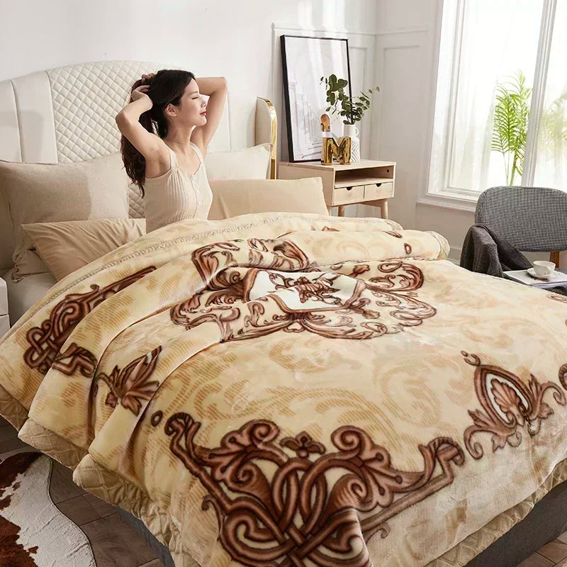 European Style Warm Raschel Blanket High End
