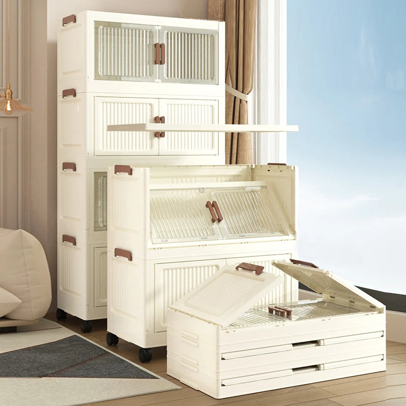 Foldable Plastic Storage Cabinet, Easy Assembly
