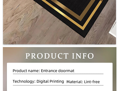Gold Stripes Decorations Door Entry Carpet House