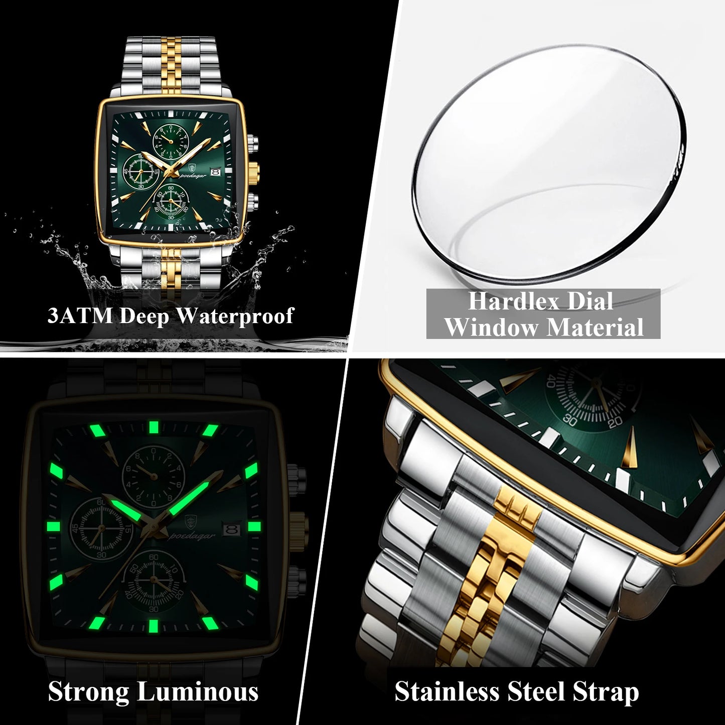 POEDAGAR Top Luxury Male Wristwatch Waterproof