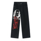 Black Straight Jeans Men Women American Street