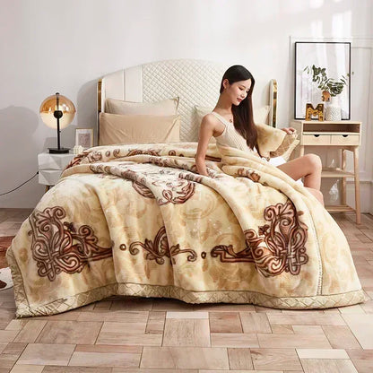 European Style Warm Raschel Blanket High End