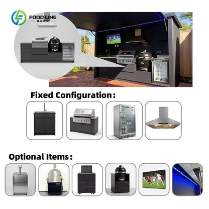 Outdoor Kitchen Pods BBQ Cooking Cabin with Electrical