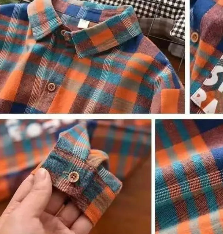 Boys' Long Sleeve Checkered Shirt for Toddler