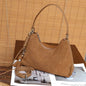 Suede Genuine Leather Crescent Shoulder Bags For Women