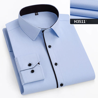 double collor Full shirts for men plus size