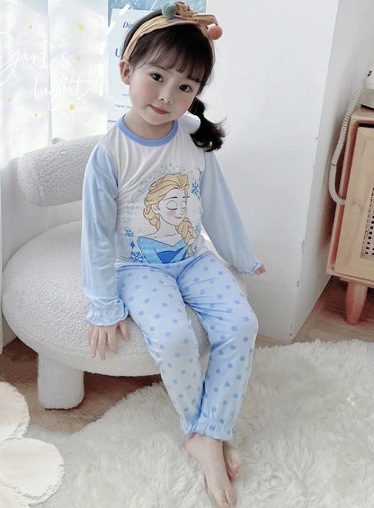 2 Pcs Girls Rapunzel Sleepwear Cartoon Pajamas