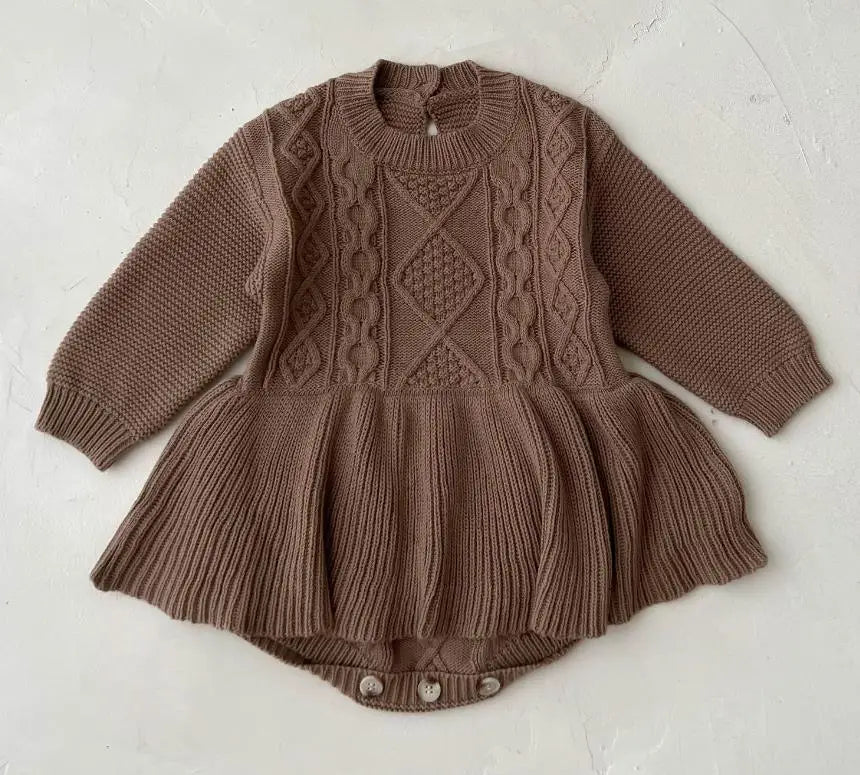 Baby Girls Knitting Romper Red Fashion