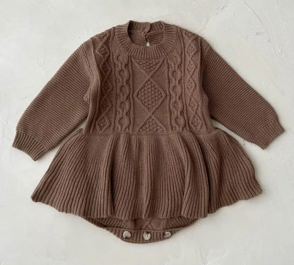 Baby Girls Knitting Romper Red Fashion