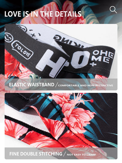 4 Pairs Men's fashion high-grade printing boxer shorts