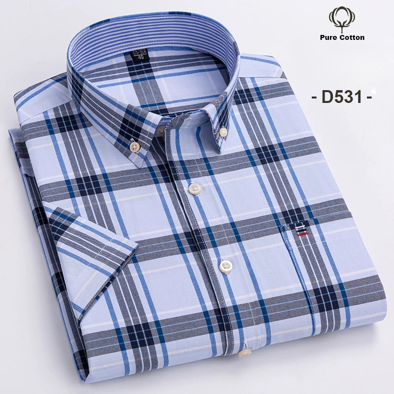Plus Size Men Plaid Striped Formal Business