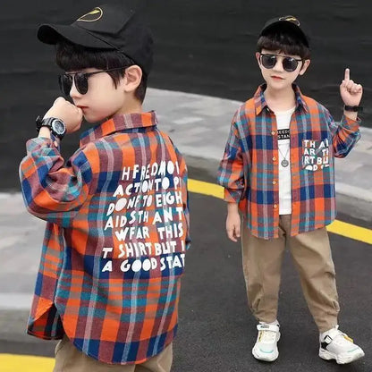 Boys' Long Sleeve Checkered Shirt for Toddler