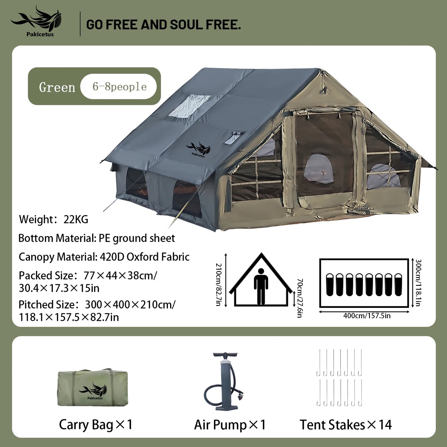 Quick Setup Inflatable Camping Tent, Waterproof