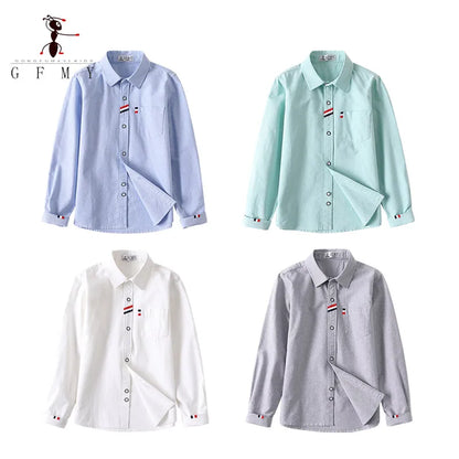 Cotton Solid Color Full-sleeved Boy's Shirts