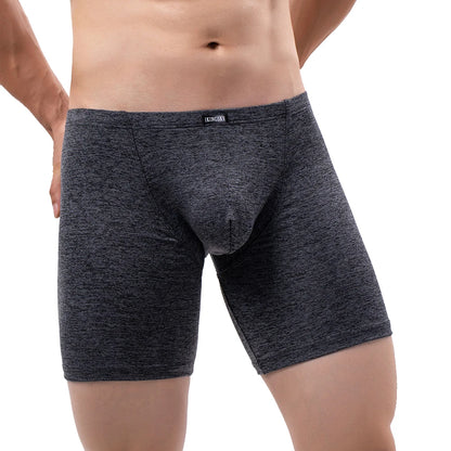 Men's Long Leg Boxer Briefs Sexy Bulge Trunks