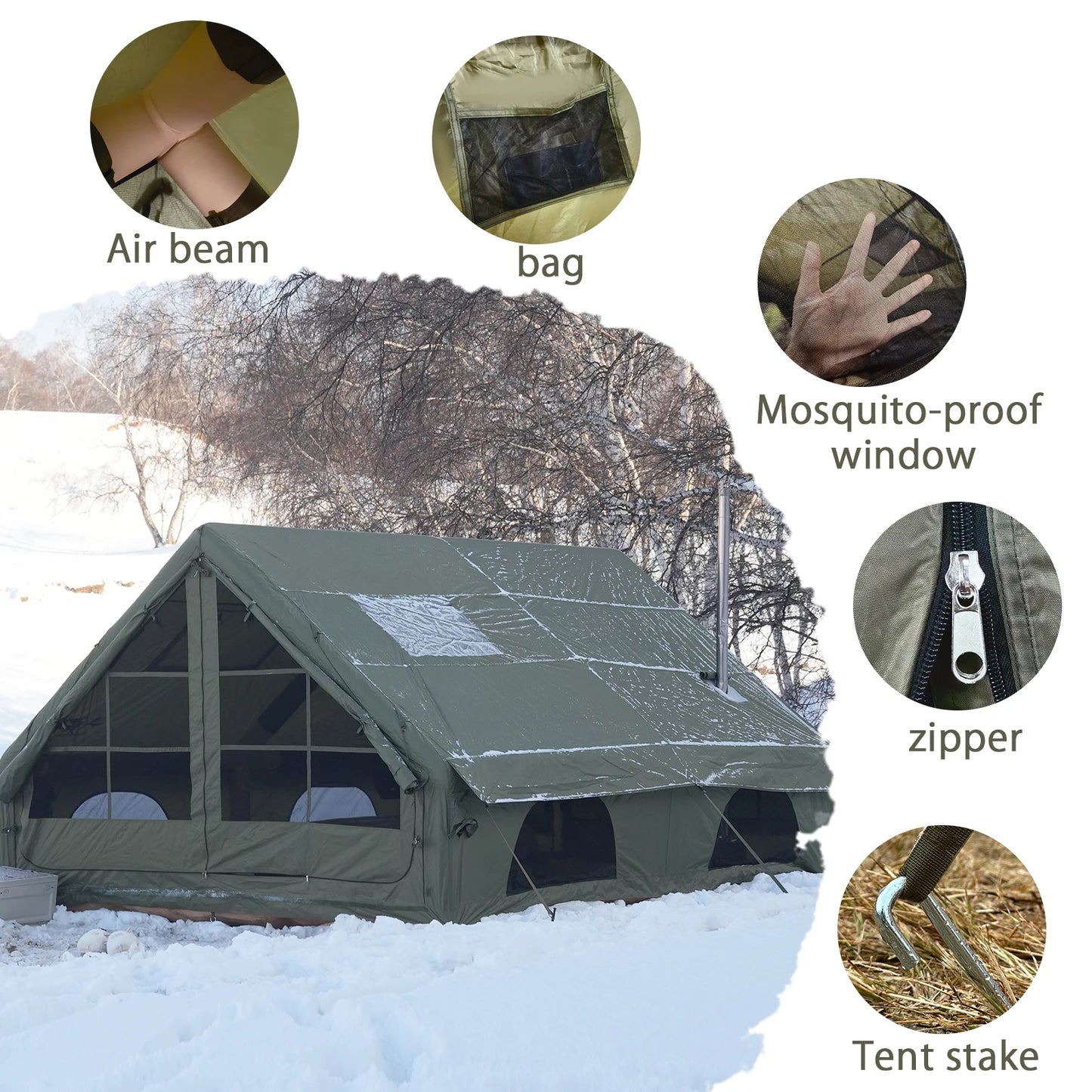 Quick Setup Inflatable Camping Tent, Waterproof