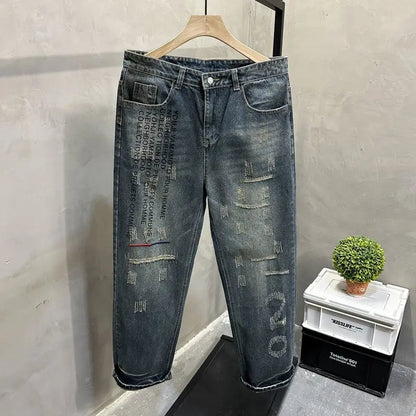 Loose Personality Trendy Washed Pants Men'