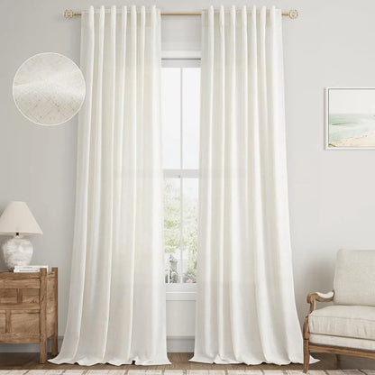 Custom Made Sheer Curtain Faux Linen Tulle