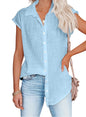 Womens Cotton Linen Casual Short Sleeve Tops