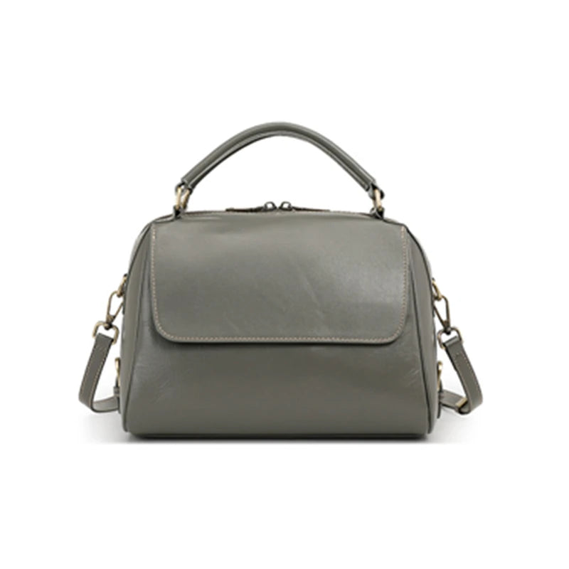 Genuine Leather Boston Tote Handbags For Women