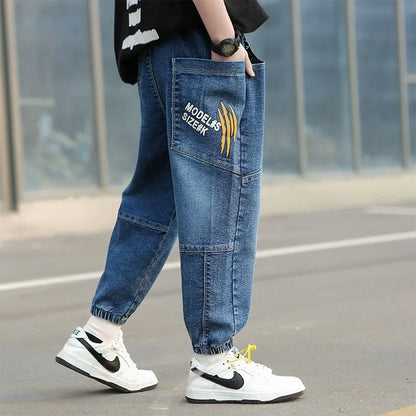 Loose Fit Boys' Jeans Trendy Oversized Denim