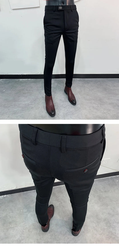 Men Stretch Slim Formal Casual Pants Fashion