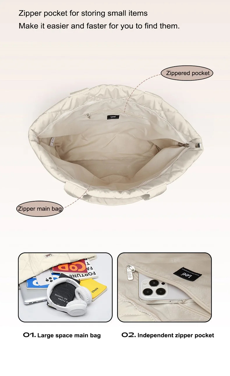 LEE Large Soft Puffer Bag Women Down-filled