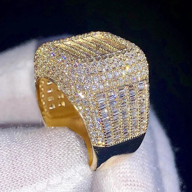 Gorgeous Gold Color Square Shaped Wide Band