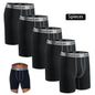 5pcs Mid-Long Cotton Boxer Shorts Men Underwear