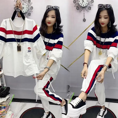 2 Pcs Women's Slim Loose Fit Large Temperament Joggers