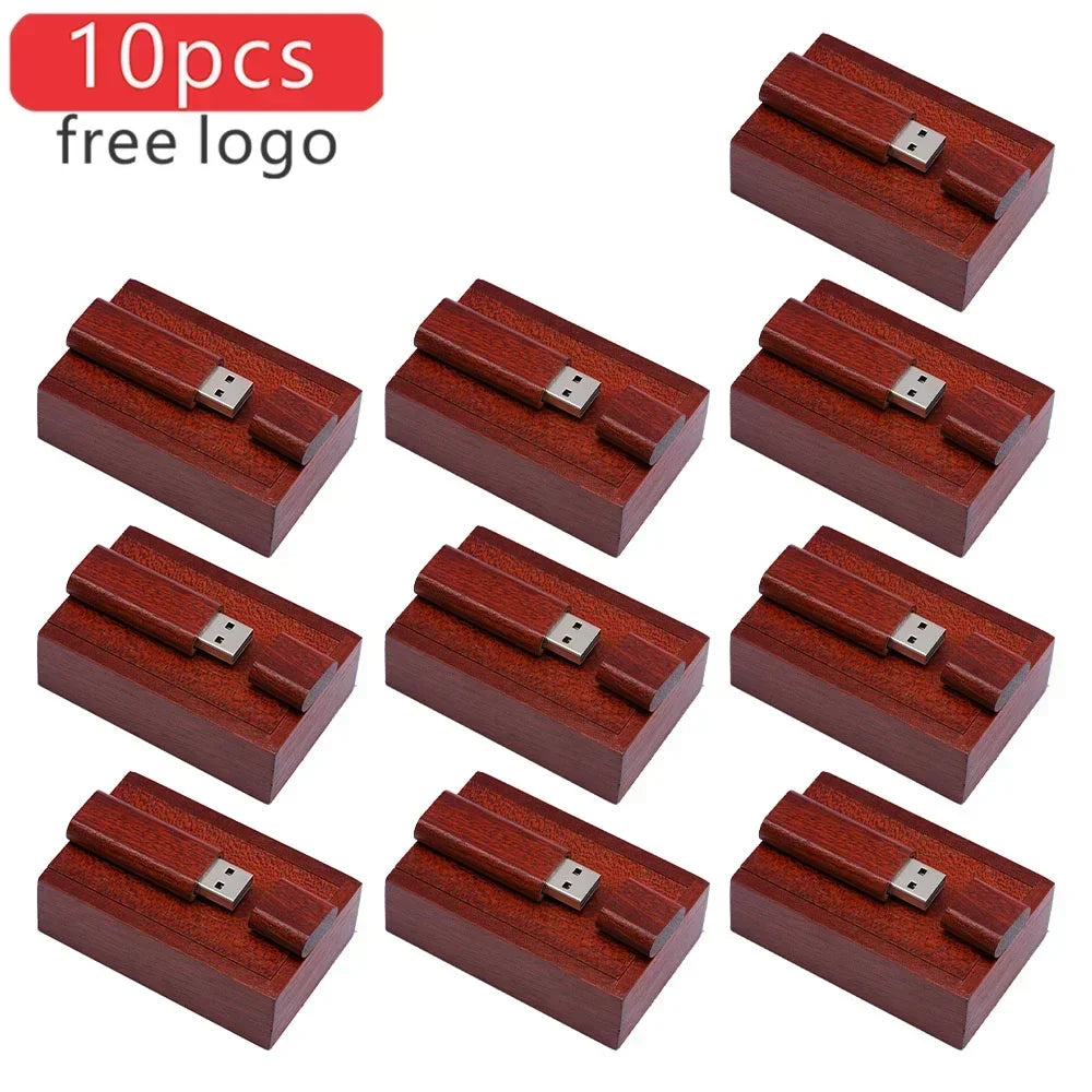 10PCS Wooden USB Flash Drive Memory Stick