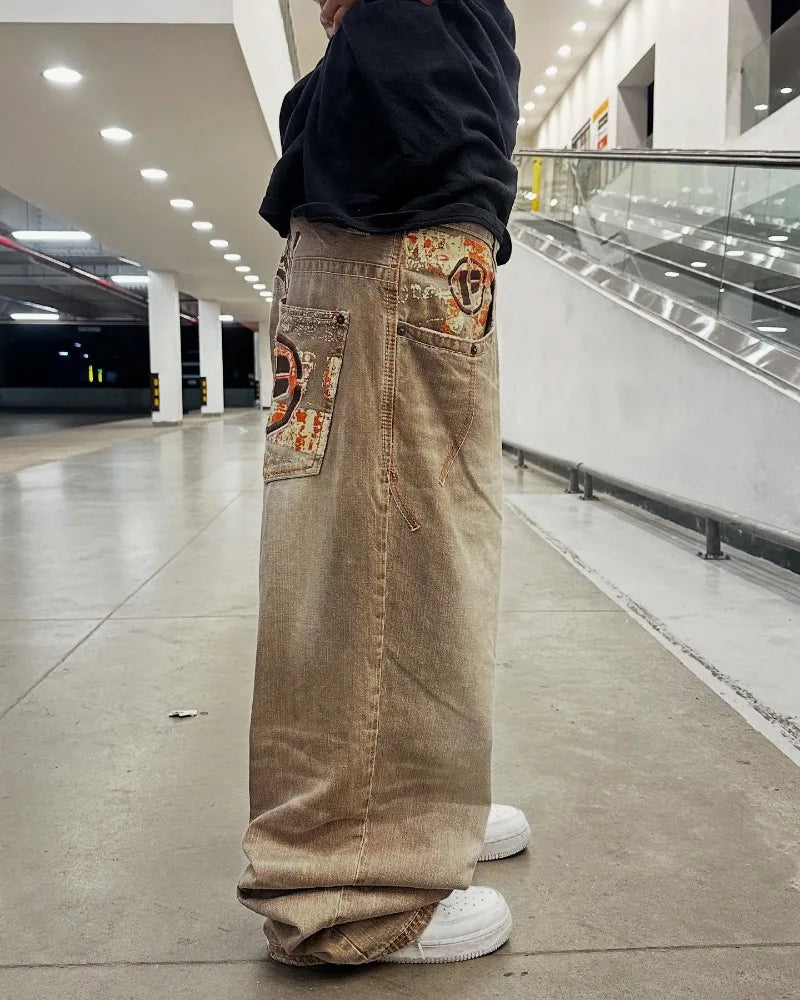 Mens American Vintage Yellow Washed Embroidered Jean