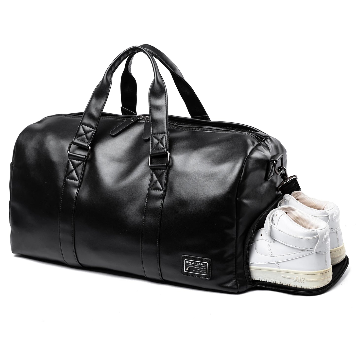 Vintage Leather Travel Duffel Bag for Men/Women