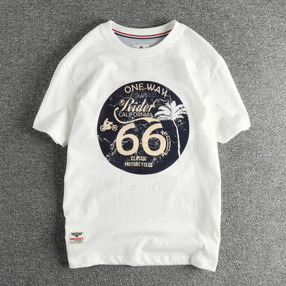 American Retro Short Sleeve O-neck T-shirt