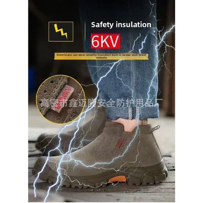 Anti Smashing Steel Toe Insulated Shoes, Breathable Suede