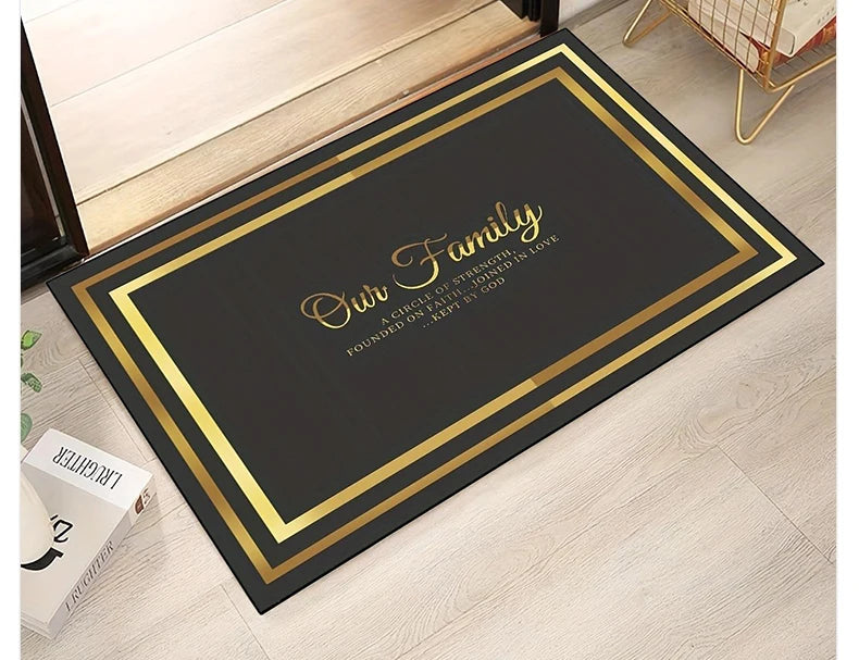 Gold Stripes Decorations Door Entry Carpet House