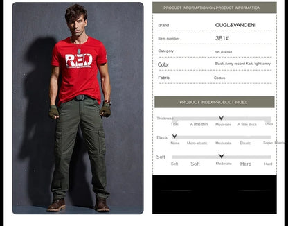 Work Khaki Tactical Pants Men Military Jogger