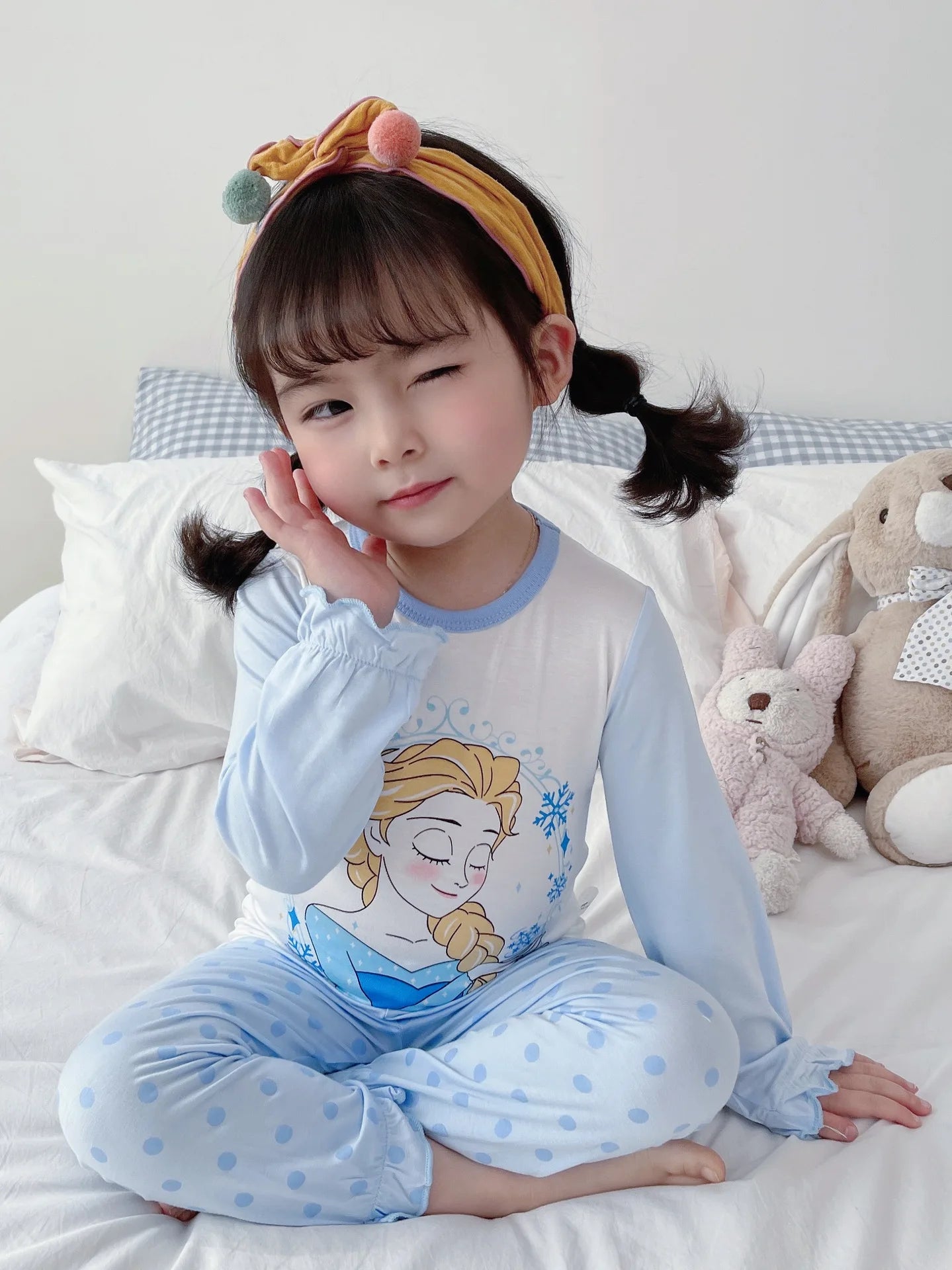 2 Pcs Girls Rapunzel Sleepwear Cartoon Pajamas