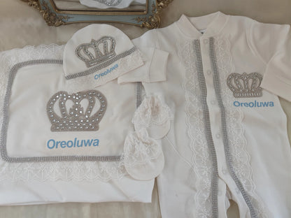 5pcs Handmade Personalized Baby Newborn Jewels Crown Set