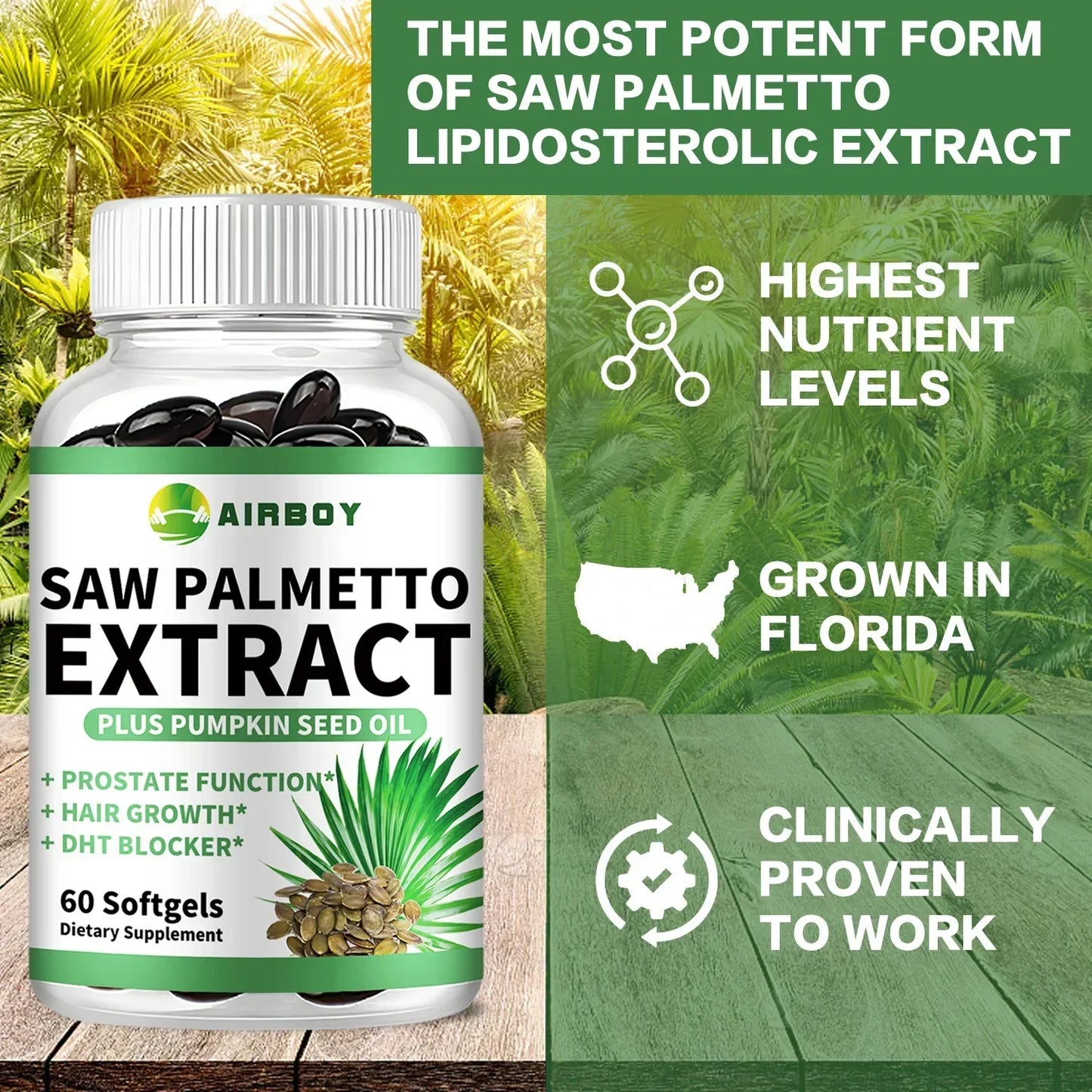 Prostate Support, Prevents Hair Loss, Urinary Tract Health