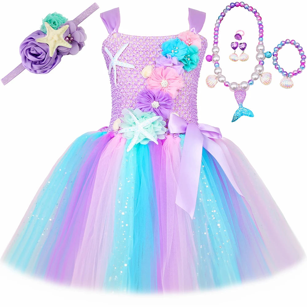 Princess Mermaid Tutu Dresses Costume for Kids